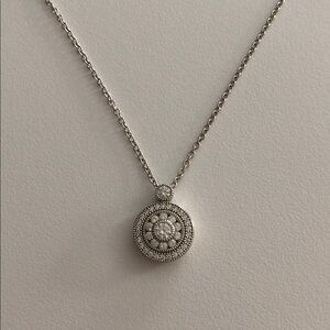 NWOT Romantic Sterling Silver Necklace with Round Stones Sterling Silver Pendant